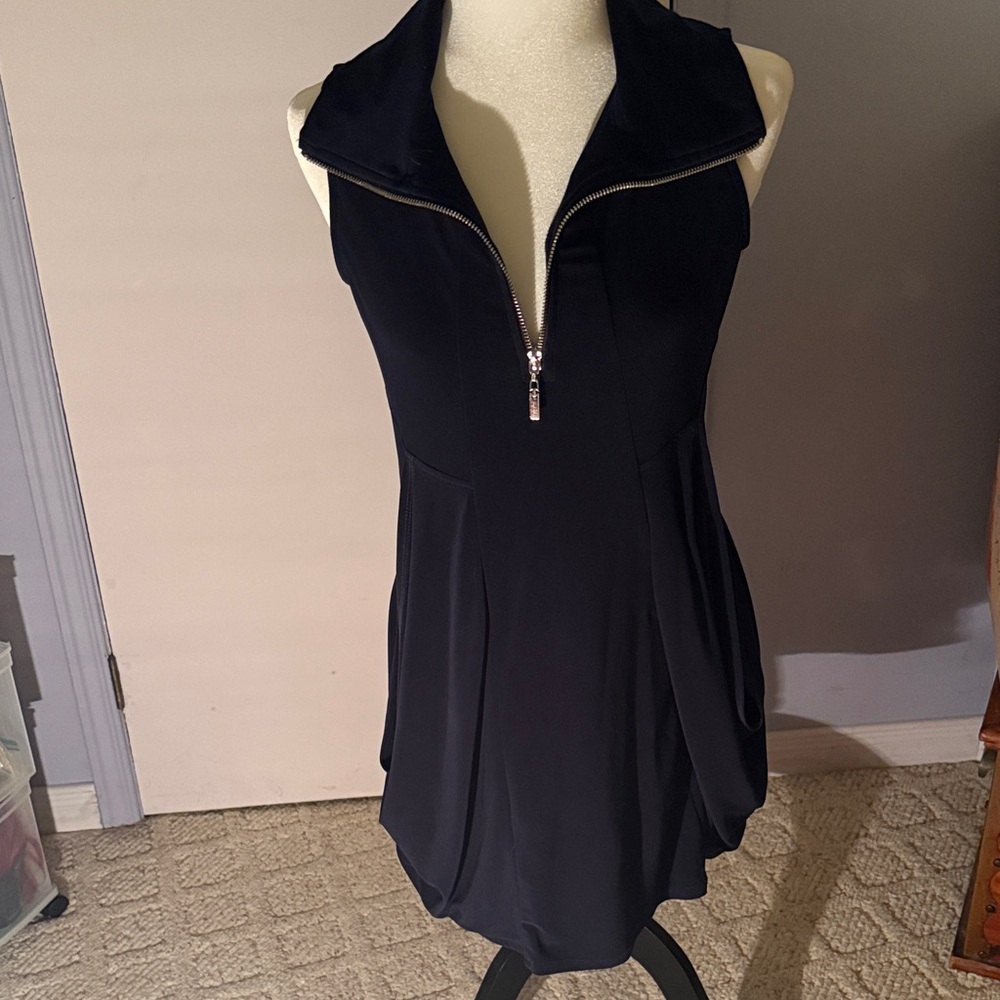 Joseph Ribkoff navy blue  Zip-Up Mini Dress